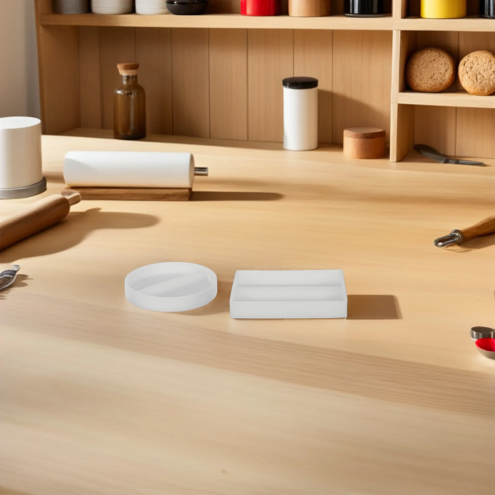 

2Pcs Epoxy Resin Silicone Mold Business Card Holder Name Card Stand for DIY Handmade Office Desktop Ornament Display