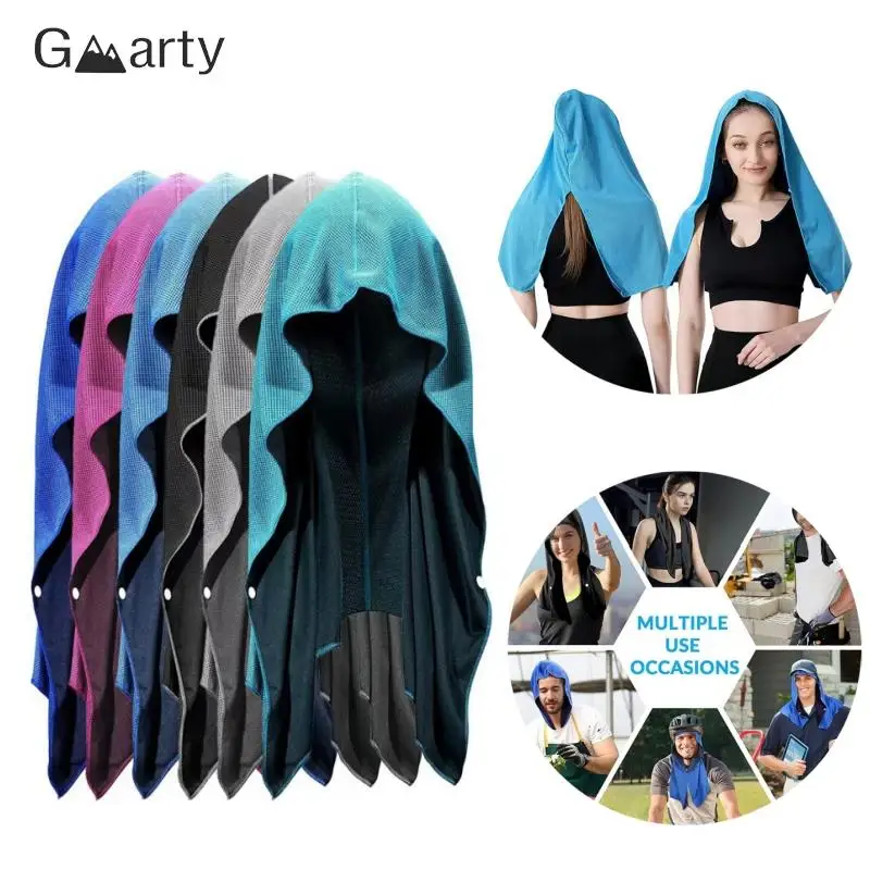 65x30x30cm U-shaped Hoodie Cooling Towel Sweat Absorption Cooling Towel Sun Protection Quick Drying Towel Neck Wrap Sports