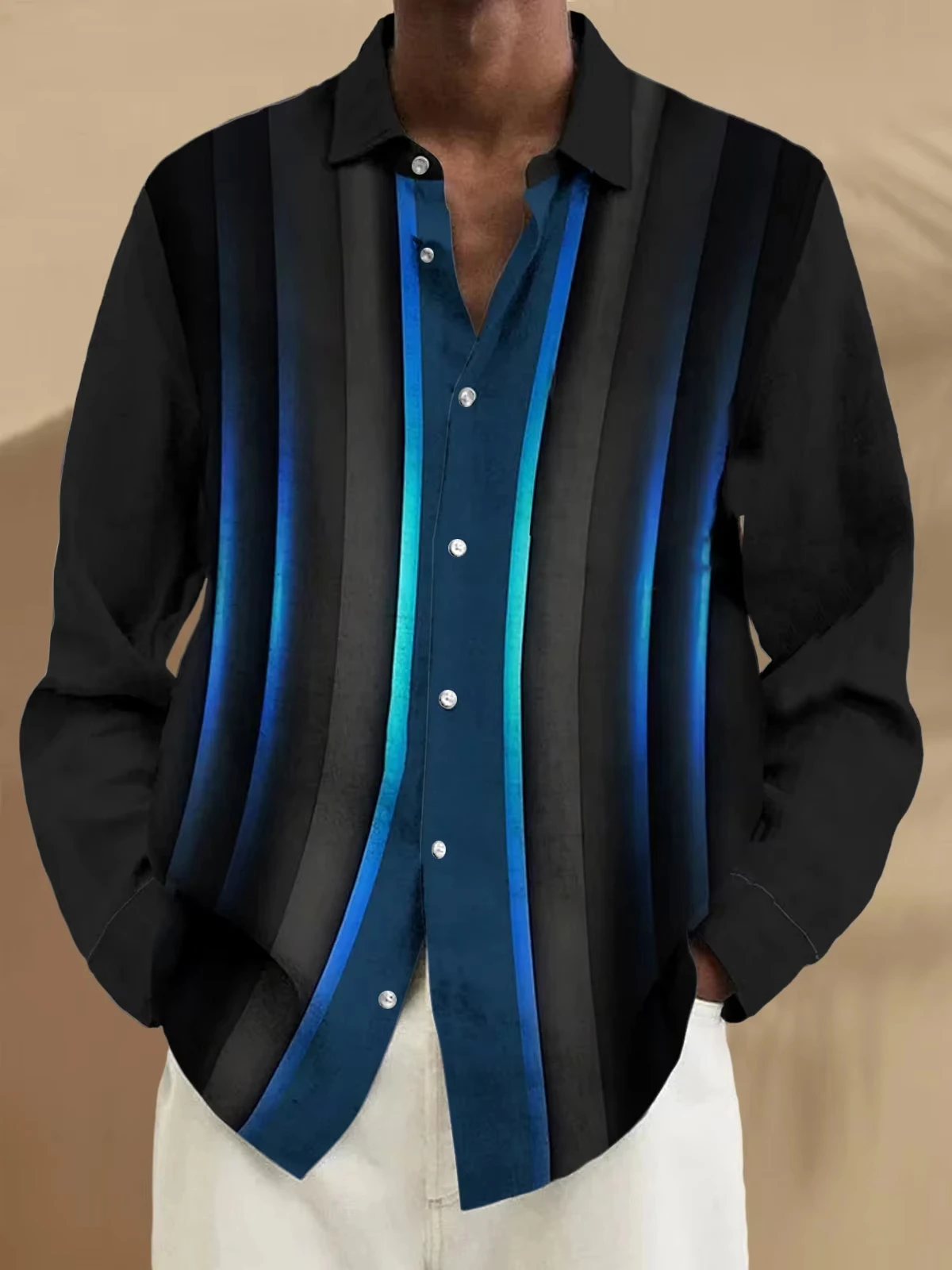 Men's spring and autumn casual long-sleeved shirts, handsome, fashionable and versatile new top