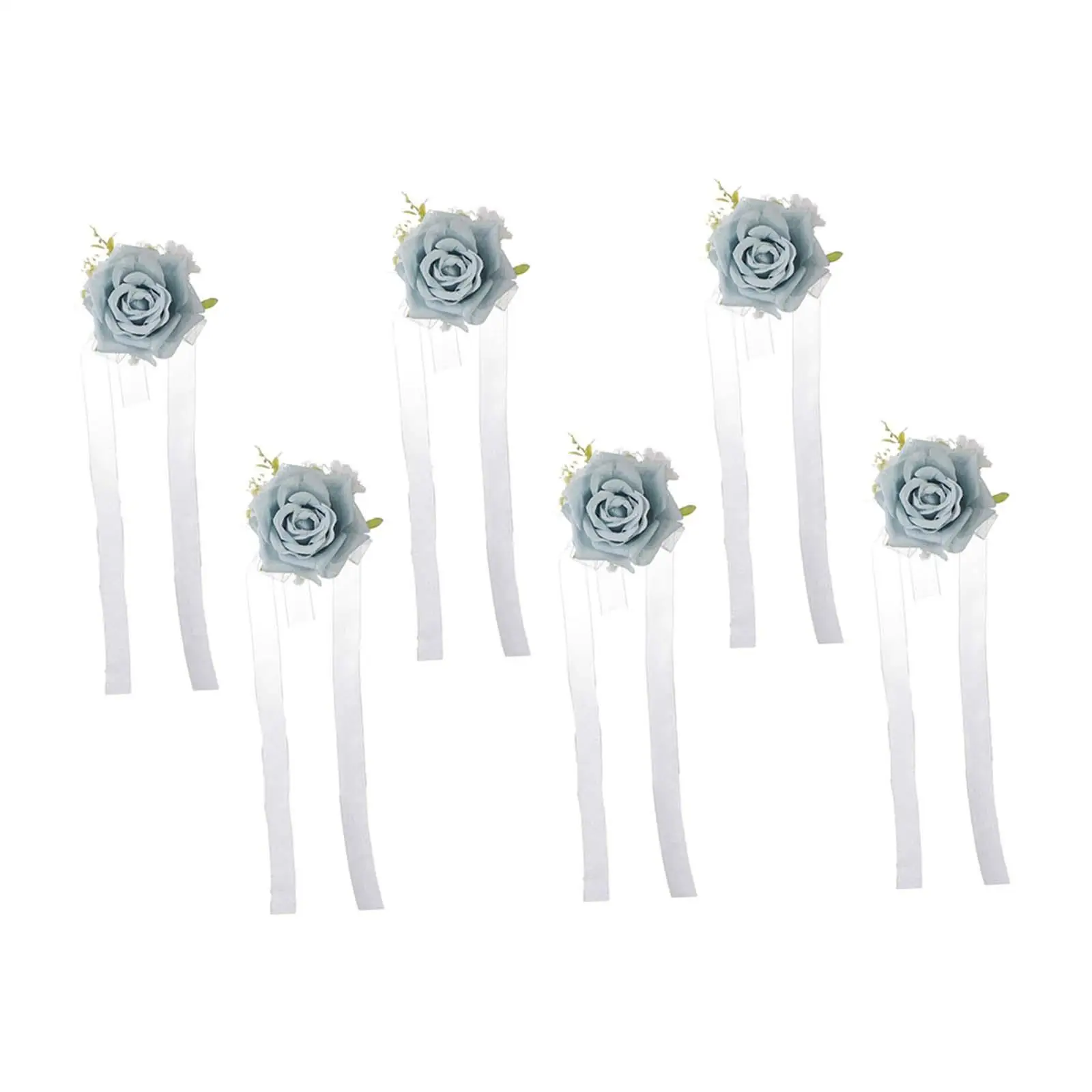 

6шт наручный корсаж браслет свадебный наручный цветок вечерние выпускной свадьба