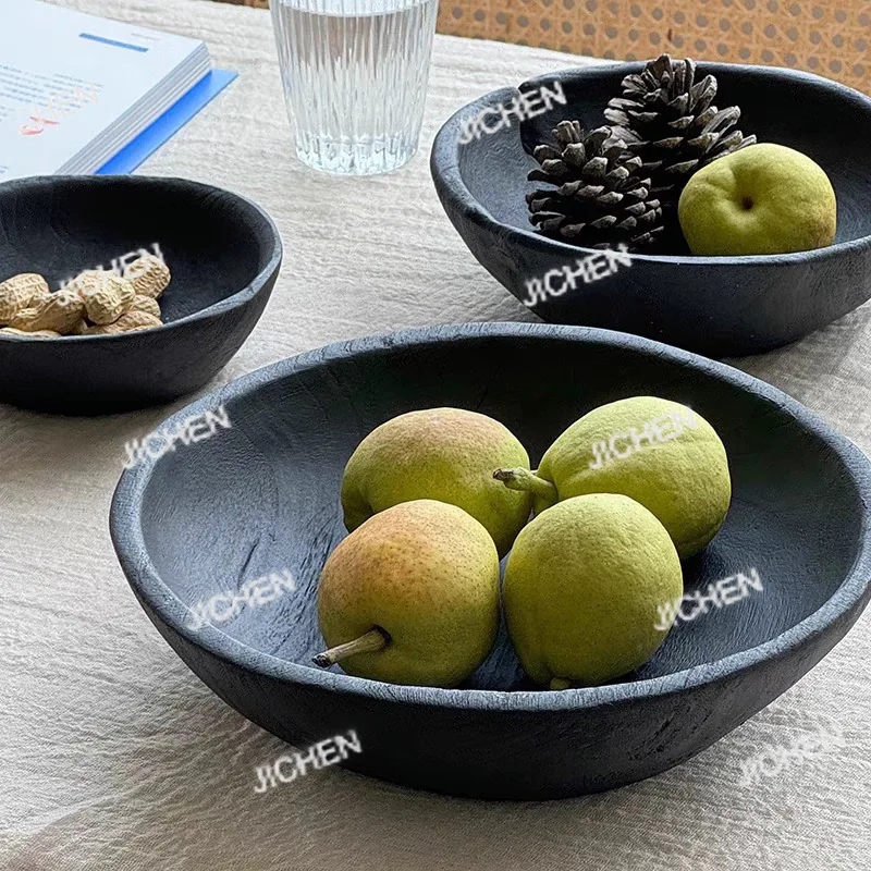 

Тарелка с фруктами из цельного дерева, гостиная, журнальный столик, деревянный поддон, деревянная тарелка для проживания в семье, высококачественная тарелка высокого класса