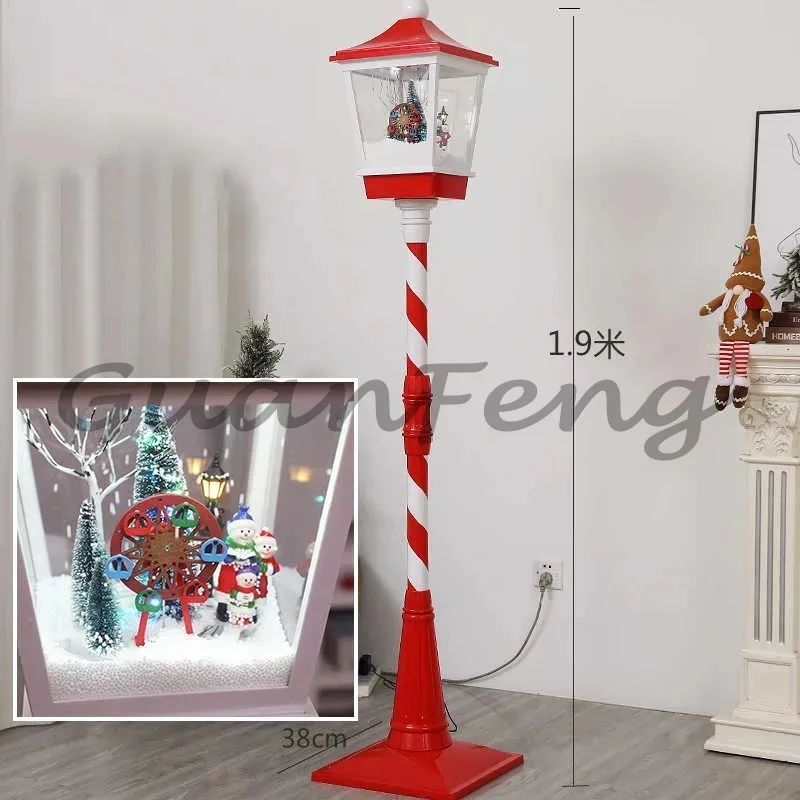 Electronic Music Snowflake Christmas Street Lights,Shopping Mall Window Display Snow Holiday Lights, Christmas Scene Decorations