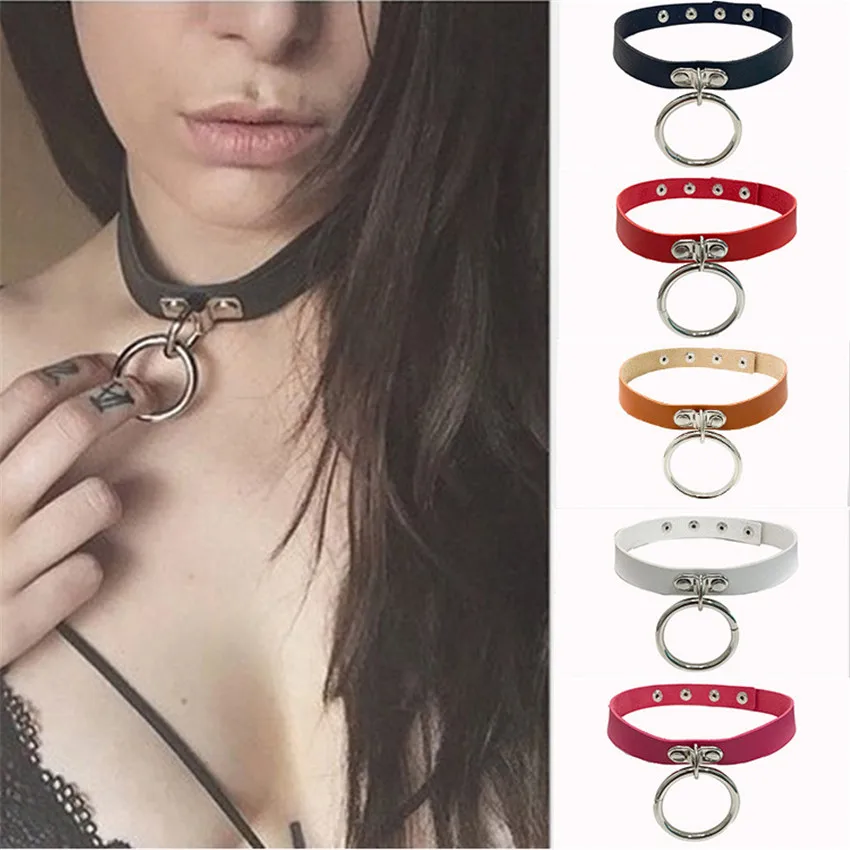 

New Sexy Punk Rock Gothic Chokers Necklace PU Leather Bondage Cosplay Goth Collar For Women Jewelry Statement Gift