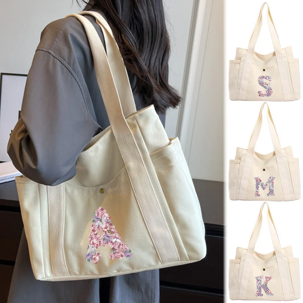 

2025 New Women's Shoulder Bag Fashion Shopping Bag Outdoor Travel Work Commuter Storage Bag Color Letter Printing Series
