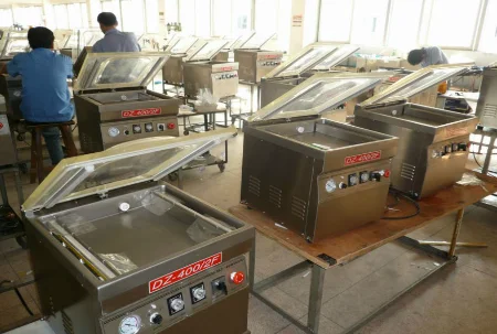 DZ400/2F floor standing type film sachet bag vacuum sealer/ liquid vacuum packing machine