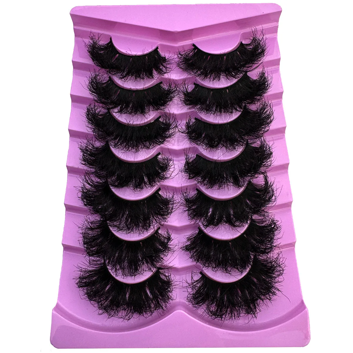7 Pairs Thick 9D Faux Mink False Eyelashes Multi-Layered Curly & Fluffy, Soft & Voluminous Drama Messy 18- 25mm Ultra Long Dense - view 2