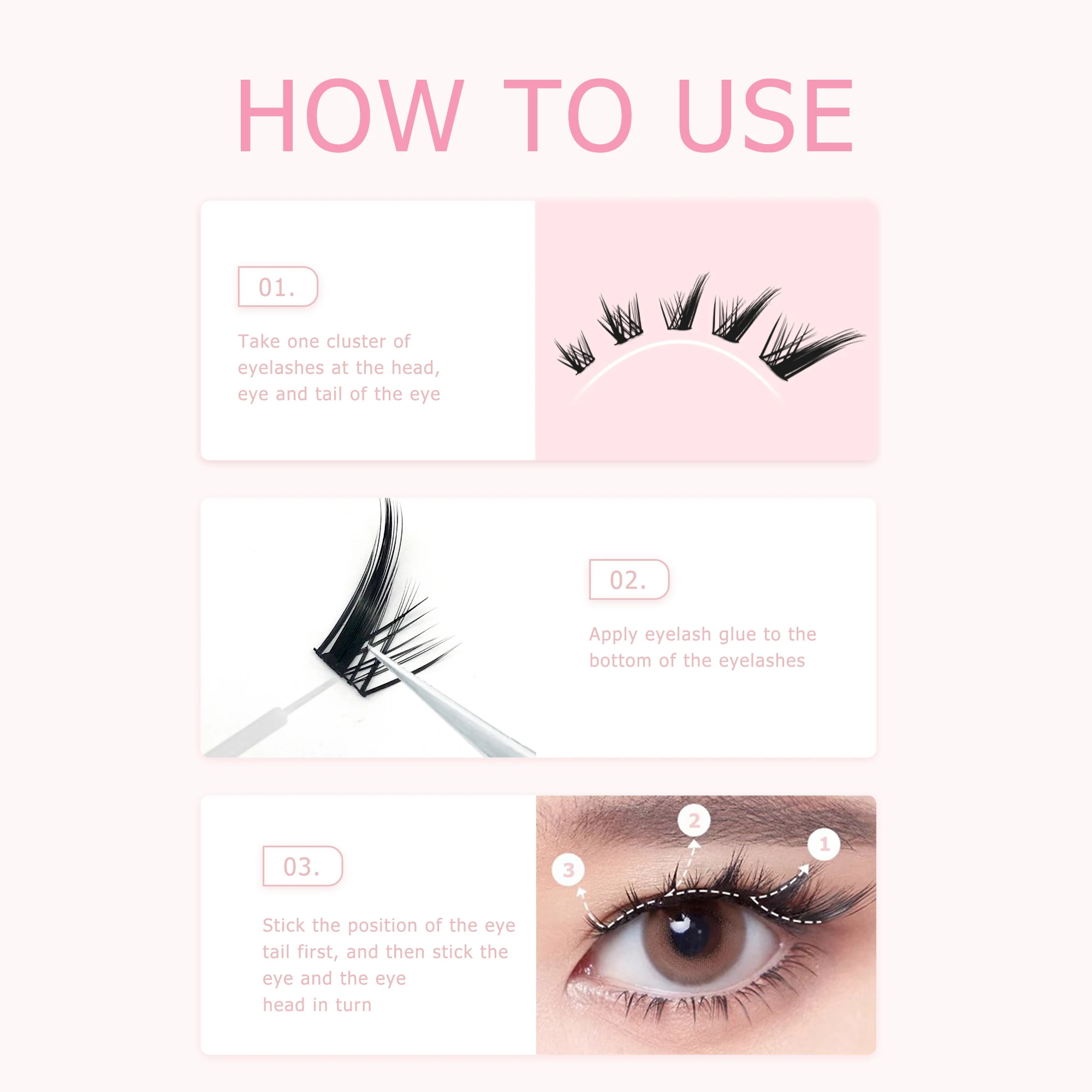 Puppy lashes Fox Series Rabbit Eye Lashes Segmented False Eyelashes Natural Simulation Thick Single Cluster Comic Fairy Lashes