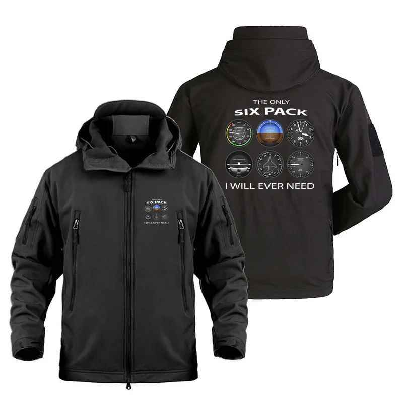 The Only Six Pack Aviation Pilots Man Coats Fleece Warm Shark Skin SoftShell Jackets for Men