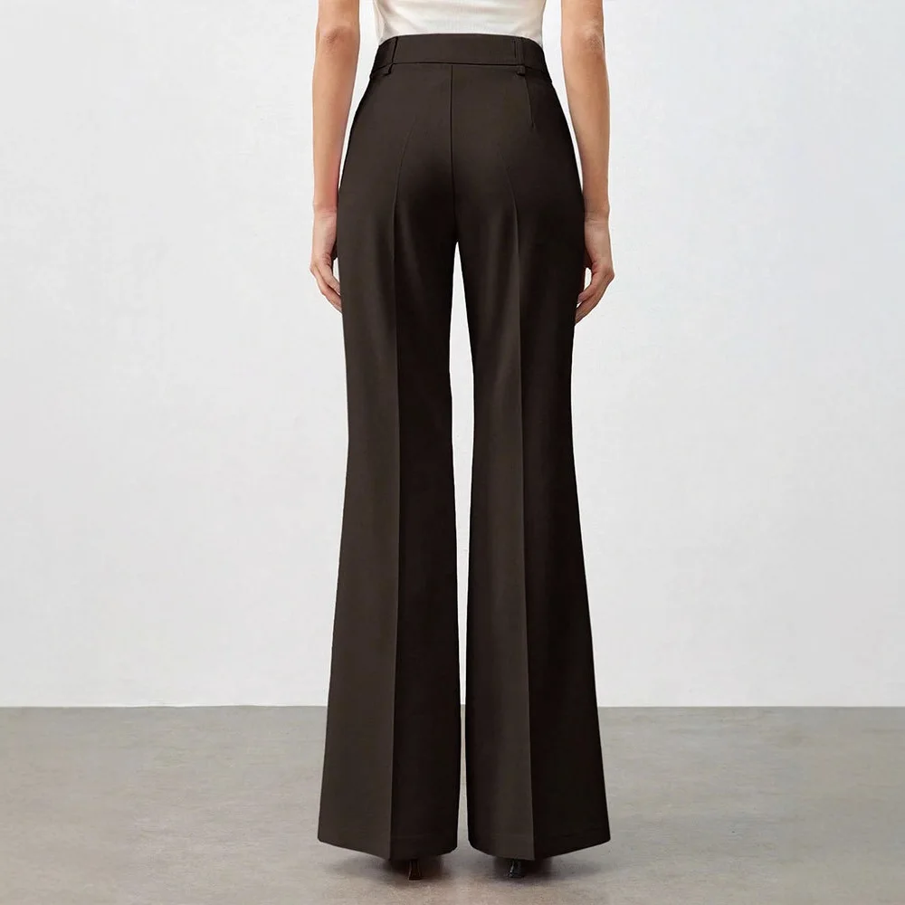 Taille haute femmes costume pantalon automne droit bureau dames mode pantalon décontracté bouton ample femme Chic pantalon nouvelle femme vêtements