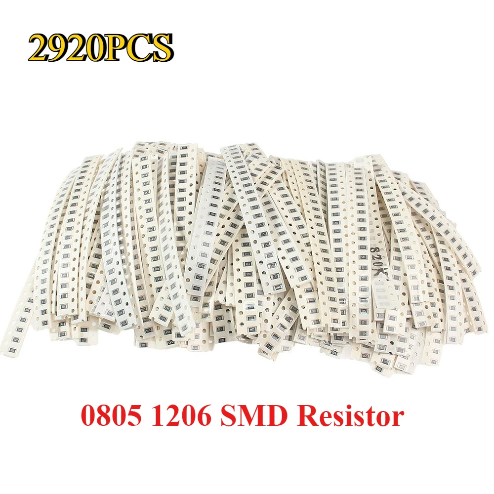 2920 قطعة مقاومة الرقائق smd 0805 1206 5% المقاومة مجموعة متنوعة 1R ~ 1 متر أوم المقاومات 146 قيمة كل 20 قطعة