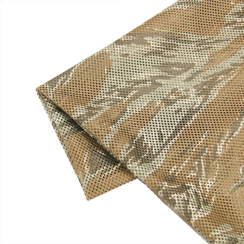 

Сетчатая ткань 230 г/м2, тигровая полоска, черная/синяя/пустыня, камуфляжная ткань, тактическая трикотажная ткань, сетка для печати