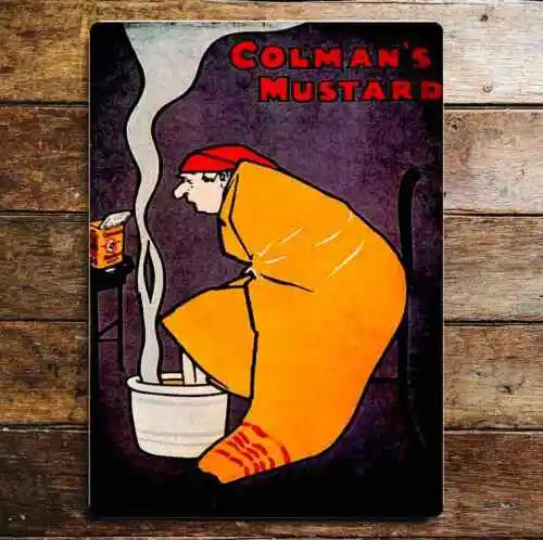 Colmans Mustard Sick Man Purple Metal Sign