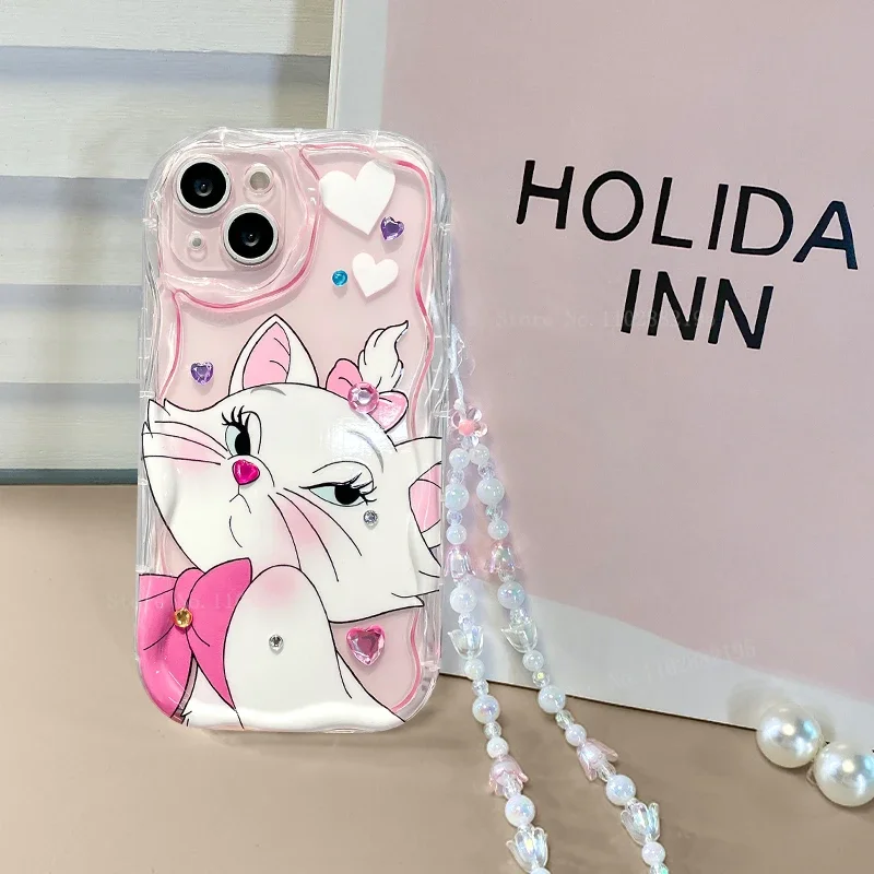 Custodia morbida in Silicone Disney Diamond Pink Cat per Huawei Mate 60 Pro 50 40 30 P60 Art P50 P40 Lite P30 Nova 9 SE 10 11 Honor 80 90