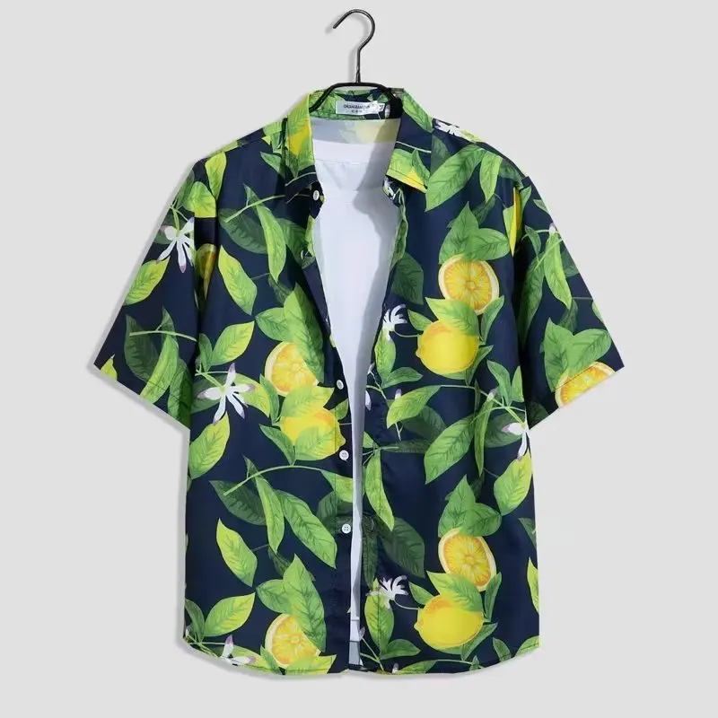 

Hawaii Beach Floral irt Men Summer Casual Sports Thin Sun Protection Outerwear ort Sve Trendy Men's irt Summer
