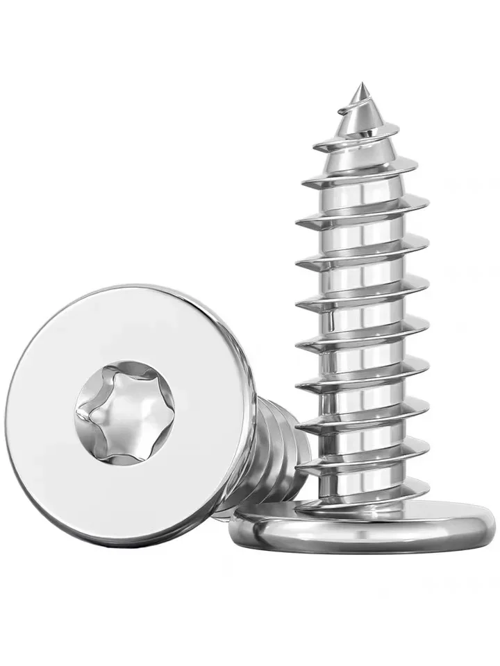 CA 304 Stainless Steel Large Flat Head Plum Tapping Screw Thin Head Star Pointed Tail Wood Screw M2-M5