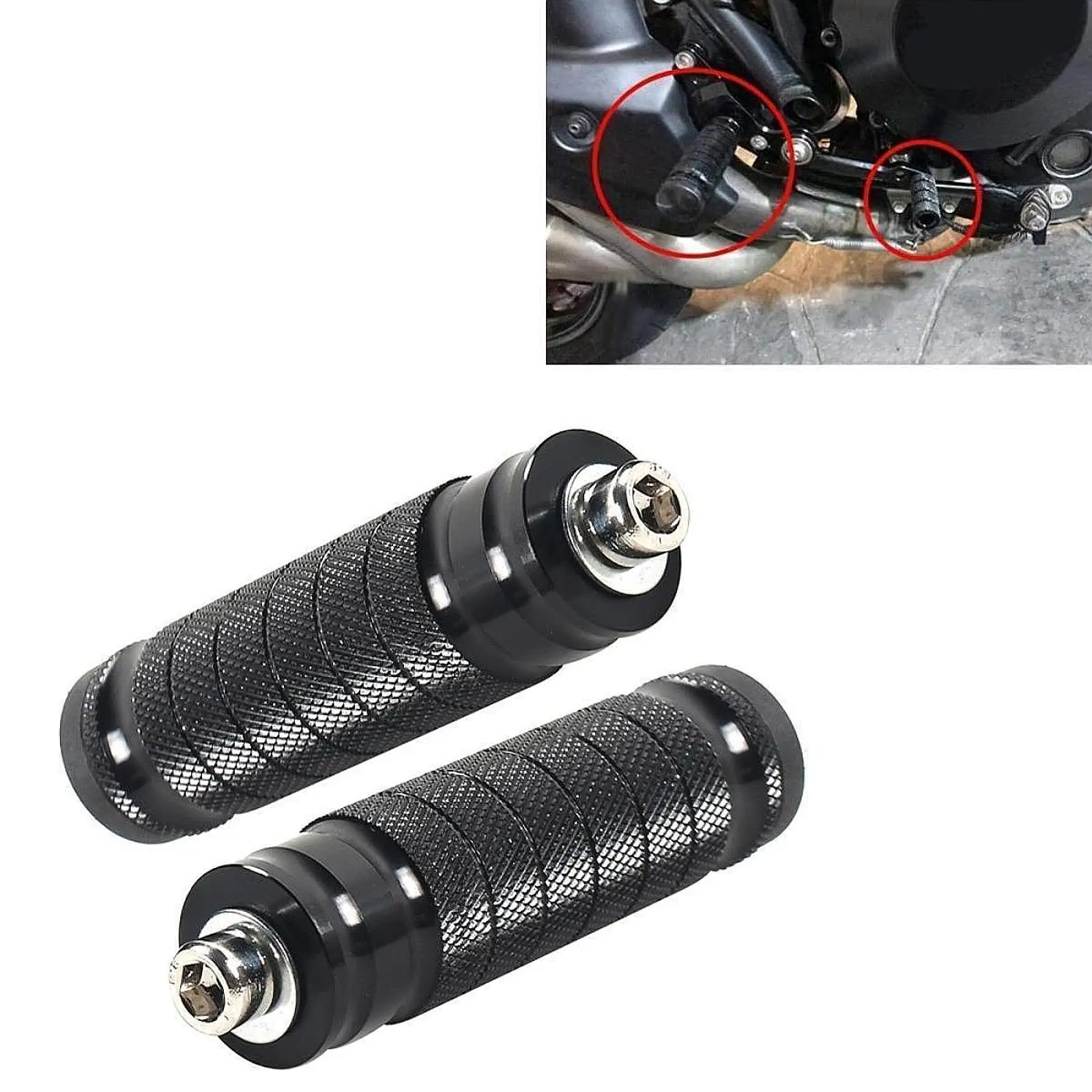 2 Pieces Universal Motorcycle Footrests Pedals Simple Assembly Anti Slip