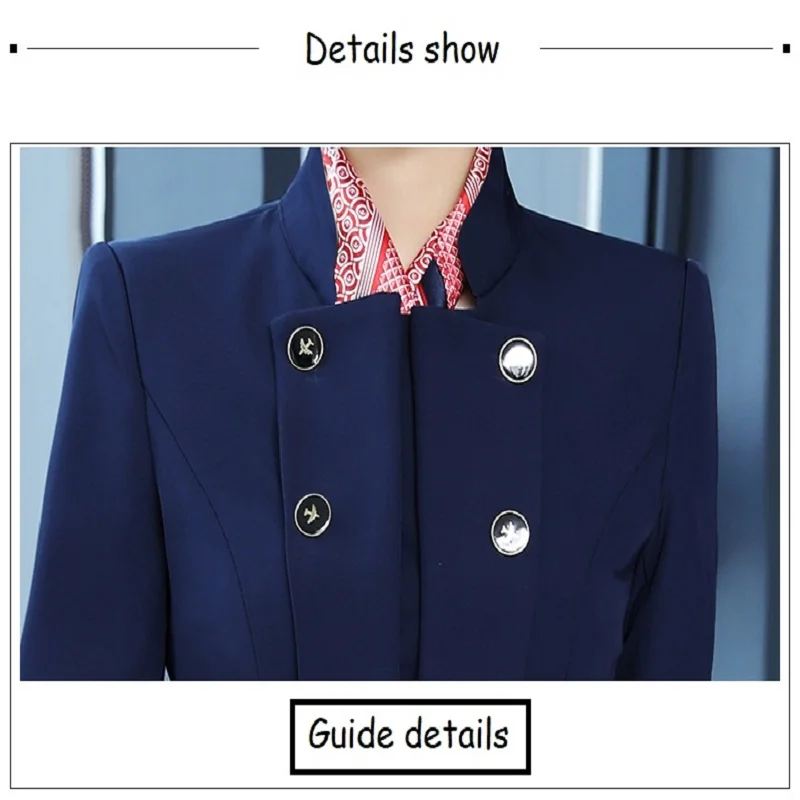 Fashion High-Grade Beauty Salon Hotel Front Desk Receptionist Clothes High-Speed Train Crew Stewardess Safety Work Suit