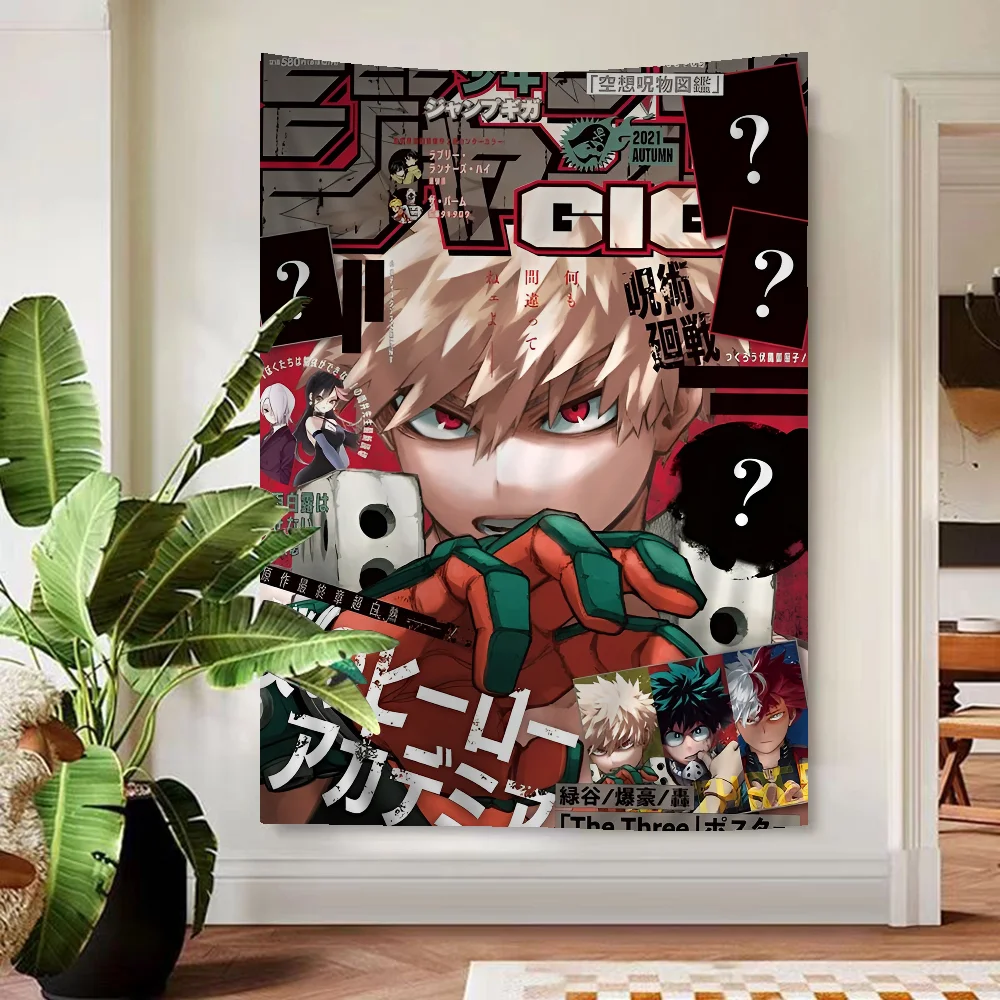 Anime B-Bakugo Katsuki Kolorowy gobelin ścienny wiszący Czeski gobelin ścienny Mandala Wall Art Decor