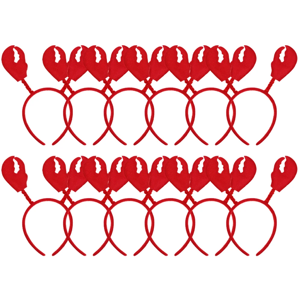 12 Pcs Kidcore Clothes Crab Headband Cosplay Hair Hoops Claw Headwear Accessories For Girls Red Halloween Headbands Child