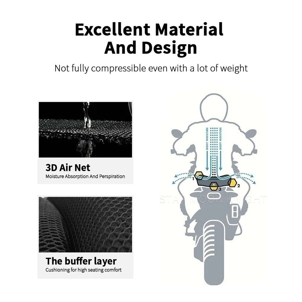 غطاء مقعد لفيسبا بريمافيرا سبرينت LX GTS GTV دراجة نارية المضادة للانزلاق ثلاثية الأبعاد شبكة النسيج غطاء مقعد تنفس وسادة مقاومة للماء