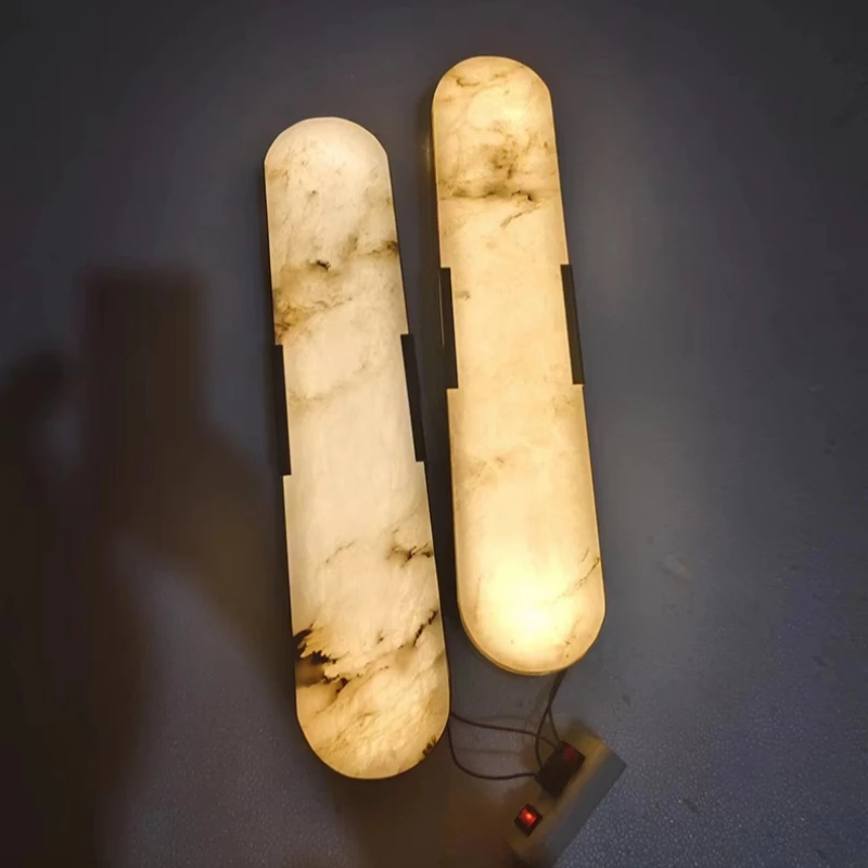 Natural Marble LED Wall Light Good Quality Copper New Style Bedroom Stair Aisle Dinging Room Parlor Sconce Lighting view 5