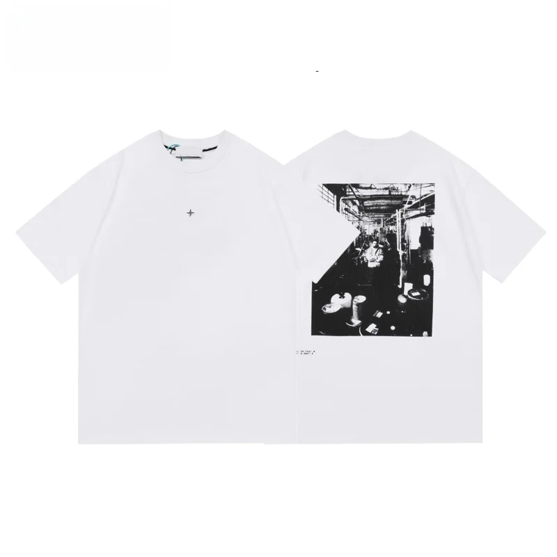 YFStone Organic Cotton Printed round Neck Short Sleeve T-Shirt Unisex Street Style High Fashion Casual Wear Summer 2026