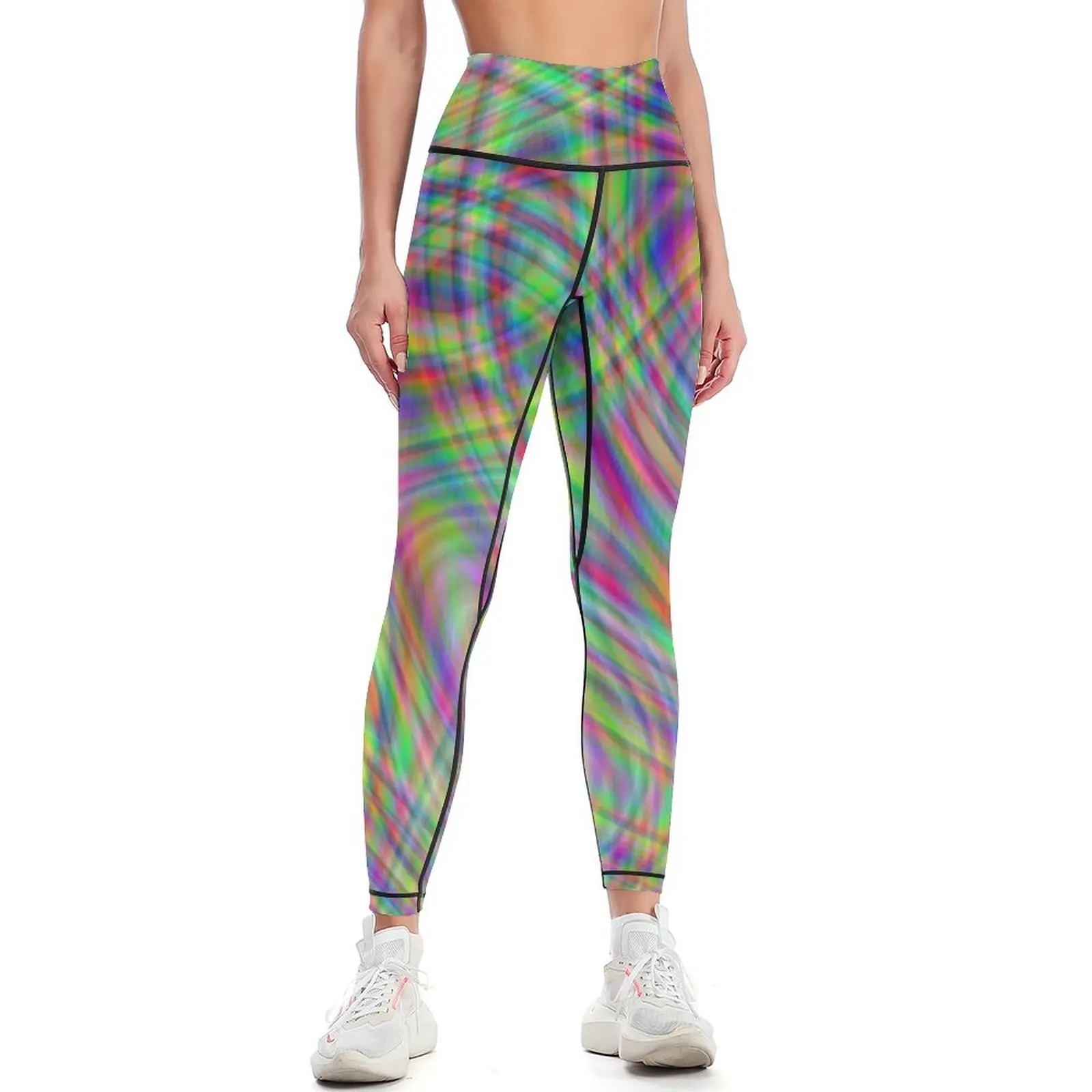 Trippy neon bubbles Leggings fitness set palestra Leggings push up Leggings sportivi da donna