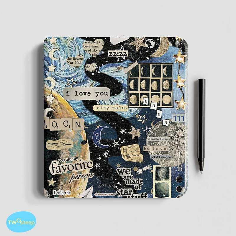 Twosheep para Kobo Libra Color e Kobo Libra2 Capa protetora de 7 polegadas Função Auto Sleep Wake E-book Case com padrões