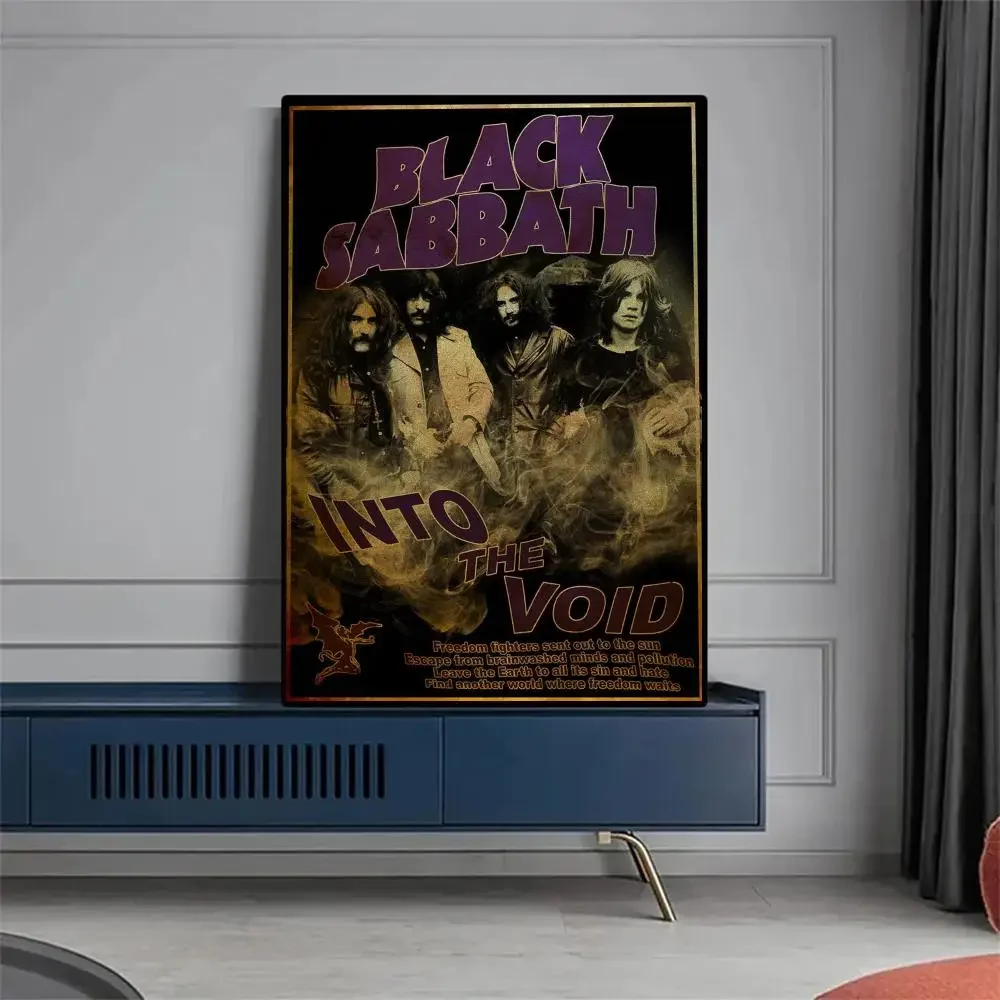 Retro Print Poster Paper Waterproof High Quality Sticker Black Sabbath Band Music Poster Home Living Room Bar Wall Decoration