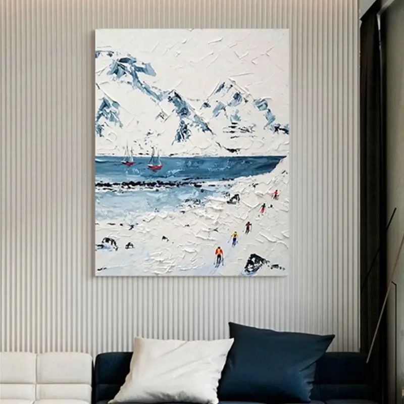 Modern High-Quality Abstract Snow Mountain Skiing Living Room Decoration Painting Dining Room Sofa Background Wall Decoration