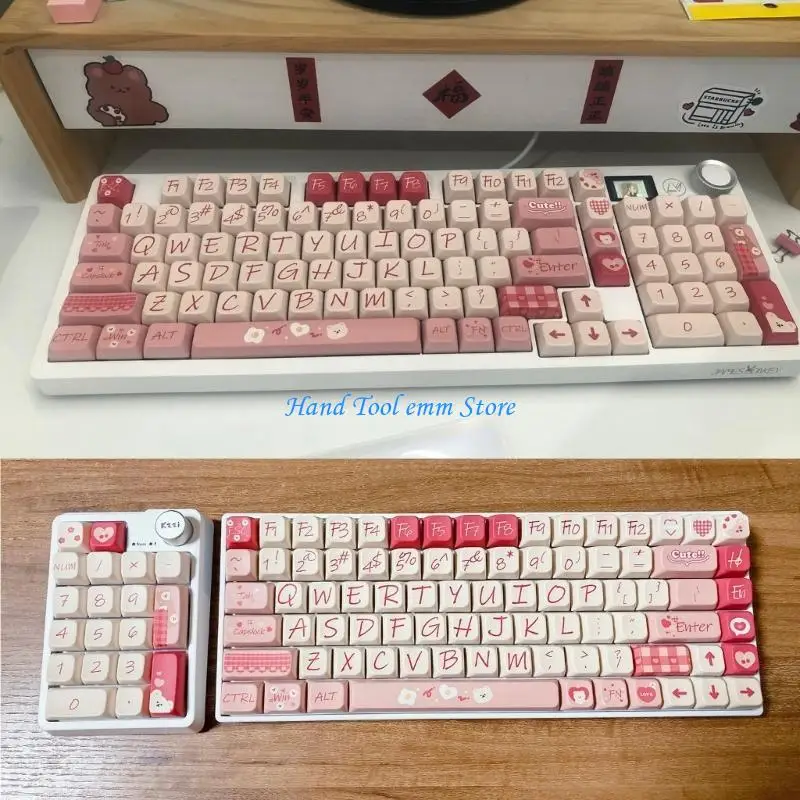 

H37F Chocolate Bear Keycaps 126Keys MDA Height PBT Sublimation Keycap Mechanical Keyboard Caps for Gaming Keyboard