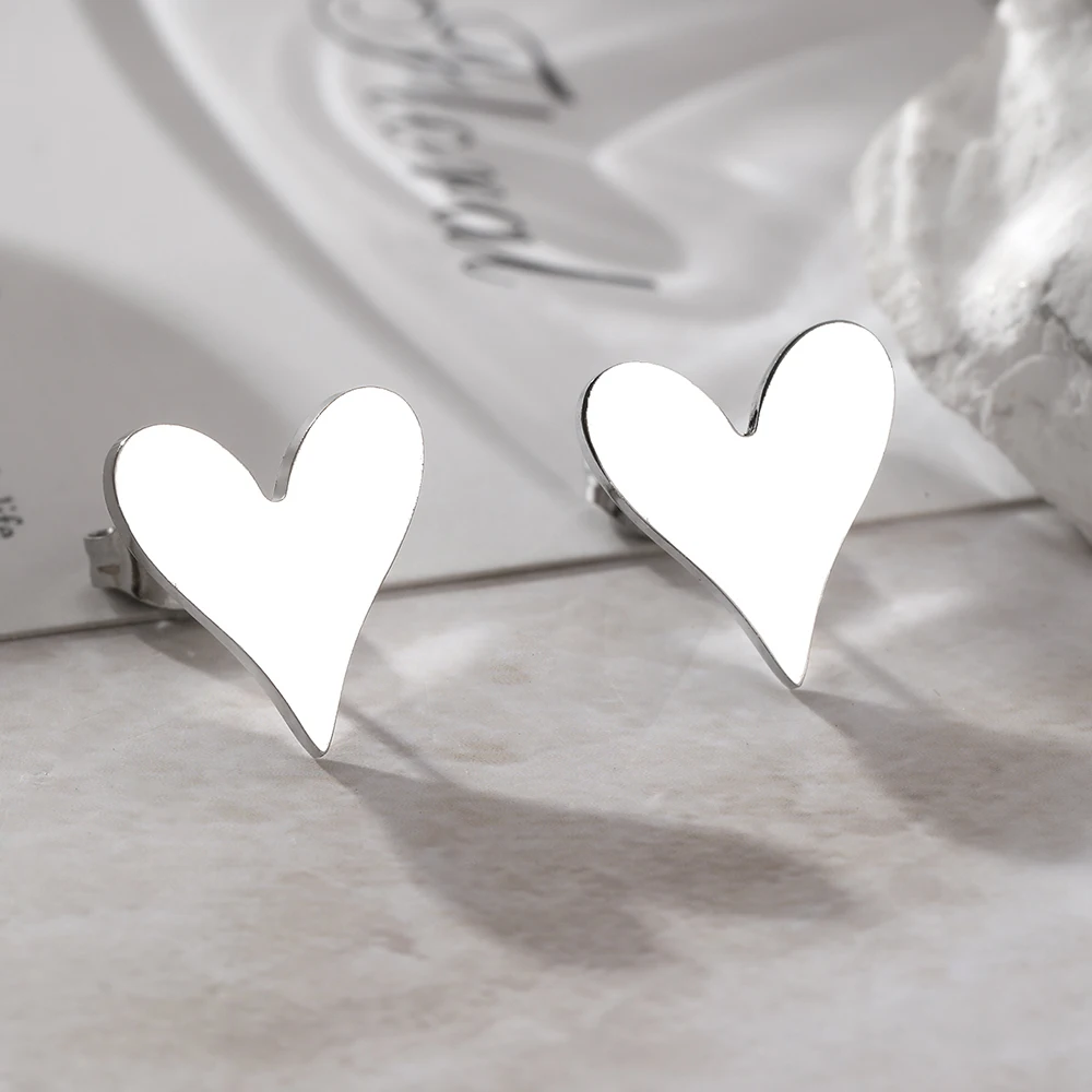 DOTIFI الفولاذ المقاوم للصدأ الرجعية مزاجه الحب الأقراط الإناث الكلاسيكية أزياء بسيطة لا تفقد اللون مجوهرات اكسسوارات #4