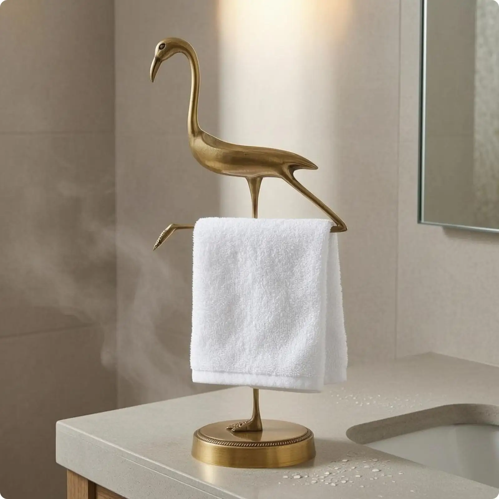Brass Towel and Tissue Rack Easy to Clean Crane Towel Rack Rust-Resistant