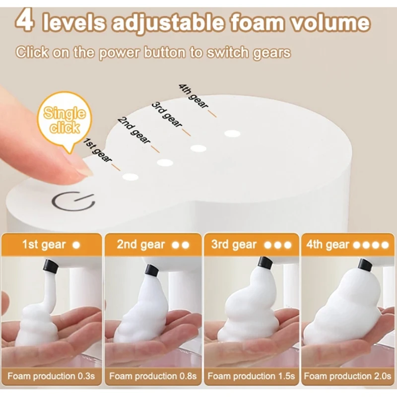 Automatic Soap Dispenser Touchless Foaming Soap Dispenser 550Ml USB Rechargeable Adjustable Foam Soap Dispenser