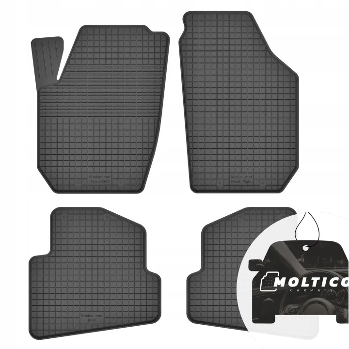 Rubberen matten, geschikt voor Volkswagen Polo V, modeljaar 2009-2017, complete set inclusief rand.