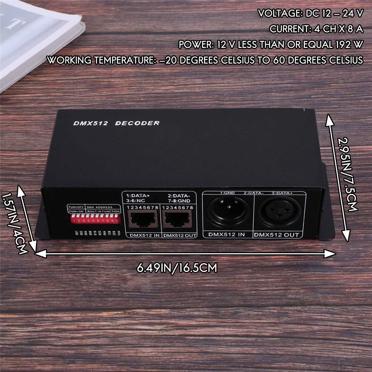 512 4CH x 8A Decoder LED Controller 4-Kanal-Treiber RGBW LED-Band DC 12V - 24V