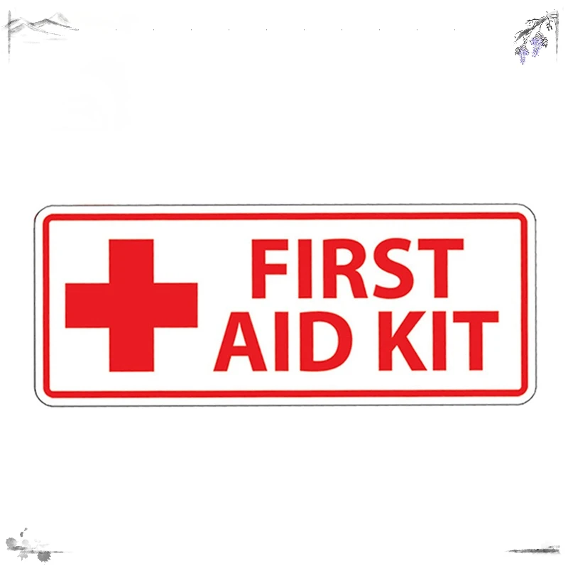 1 piece White Sign First Aid Kit Stickers Decal Camp Boat Kayak Camp Kid Family ATV Vinyl Decal 13*5.2CM,KK