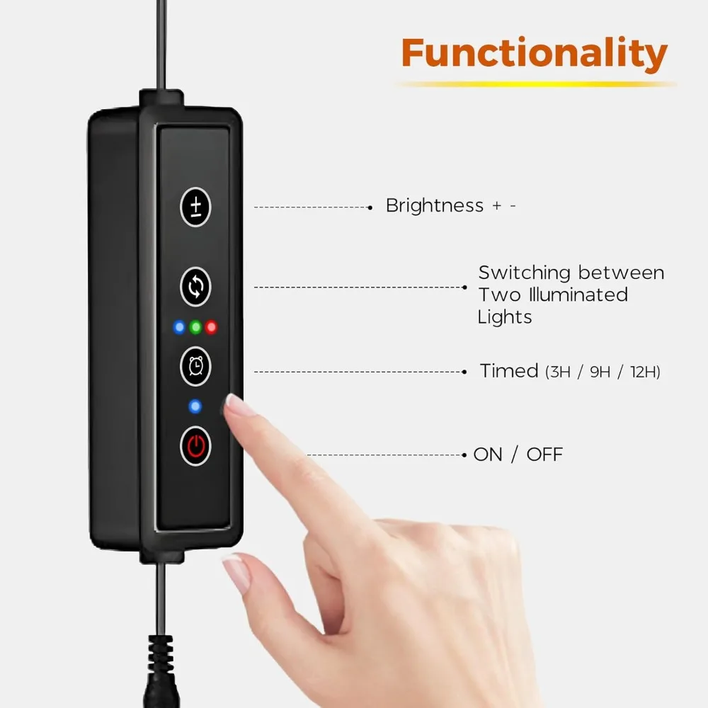 حامل نباتي متعدد الطبقات مع ضوء للنمو، رف خشبي كبير لديكور البستنة الداخلي والخارجي #4