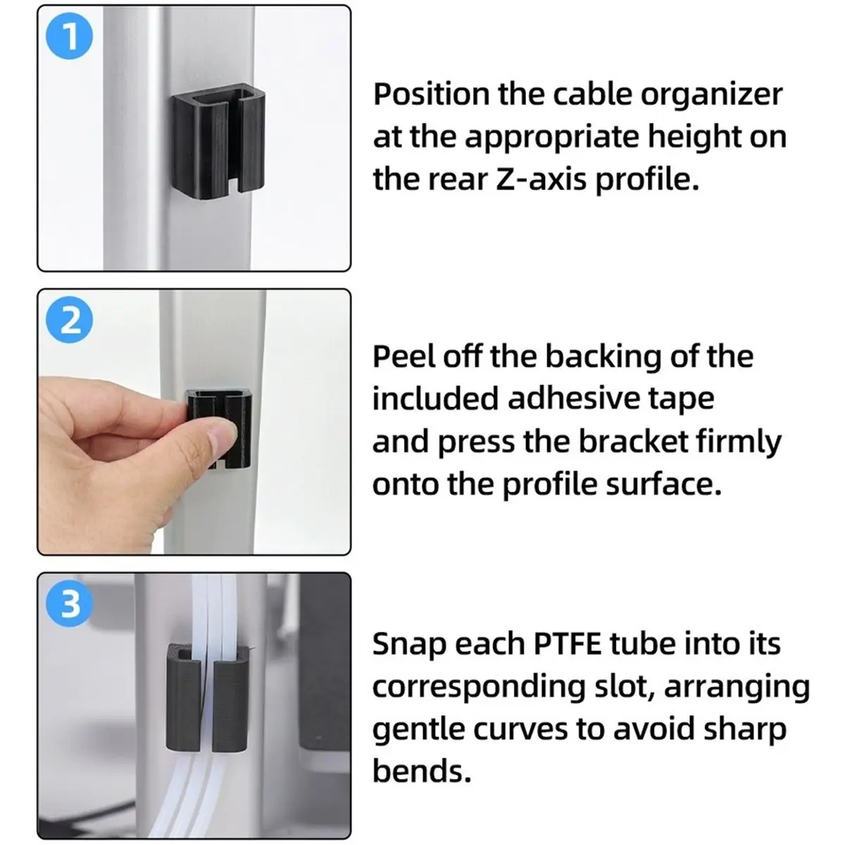 5PCS for X 3D Printer PTFE Tube Cable Organizer Tool-Free Installation for X 3D Printer Parts