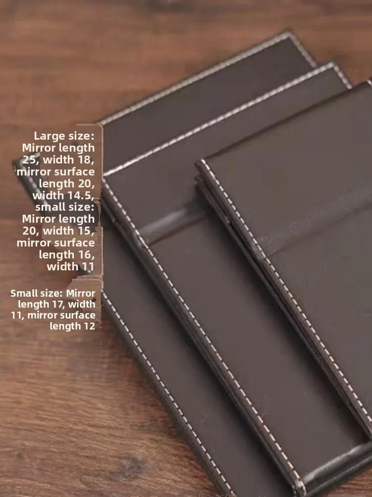 กระจกแต่งหน้าแบบพับได้ตั้งโต๊ะ PU ความคมชัดสูง ขนาดใหญ่ พกพาสะดวก กระจกแต่งหน้าแบบพกพา กระจกแต่งหน้าแบบตั้งโต๊ะ