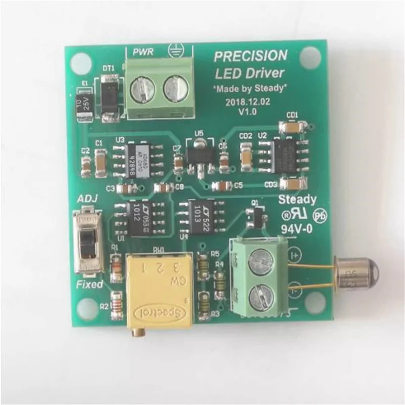 Constant current module precision LED driver for optical instrument electrical to optical conversion