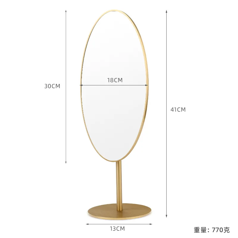 Rotating Jewelry Mirror Counter Glasses Counter Metal Oval Mirror Display