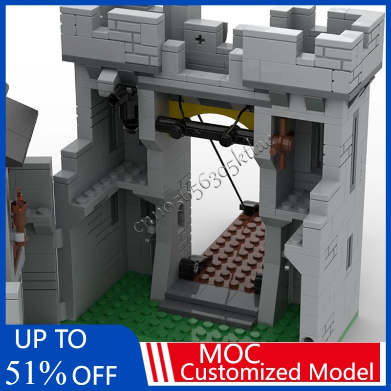 593PCS Personalizzato MOC Castello Medievale Fortezza del Falcon Nero Blocchi di Costruzione di Modello Mattoni Creativi FAI DA TE Assemblaggio Giocattolo Regali di Festa