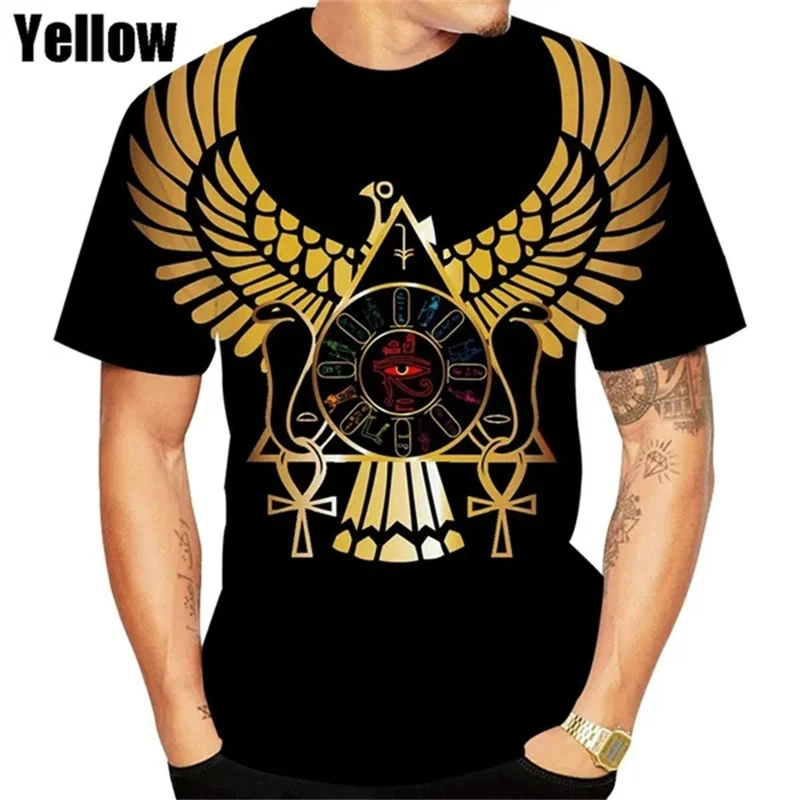 Ancient Horus Egyptian God Eye Of Egypt Pharaoh Anubis Face 3d Printed T-shirt Men Women Vintage Harajuku Short Sleeve Tees Tops