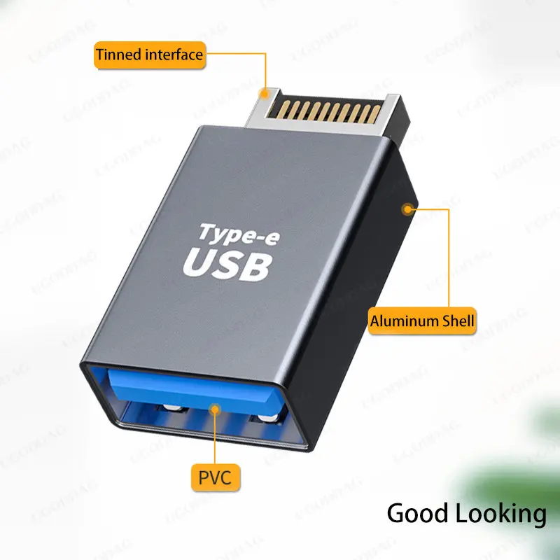 USB 3.1แผงด้านหน้า Header Type E USB C ประเภท C ขยายสายเคเบิลอะแดปเตอร์สำหรับเดสก์ท็อปแผงวงจรคอมพิวเตอร์ Plug