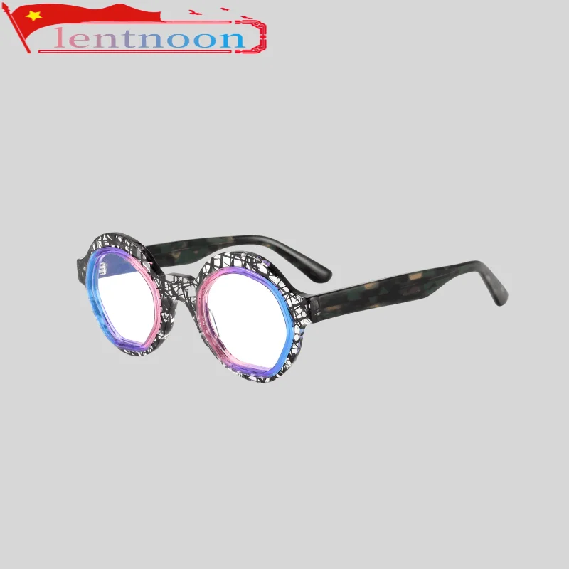 High Quality Fashion Acetate Trend Colored Women Luxury Glasses Frame Personality Party Decoration Available With Prescription