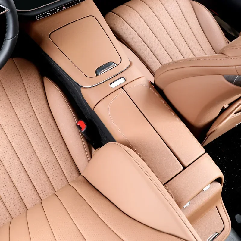 Leather Car Center Console Panel Cover Frame Trim Sticker Interior Modification For Mercedes Benz E Class W214 E260 E300 2024+