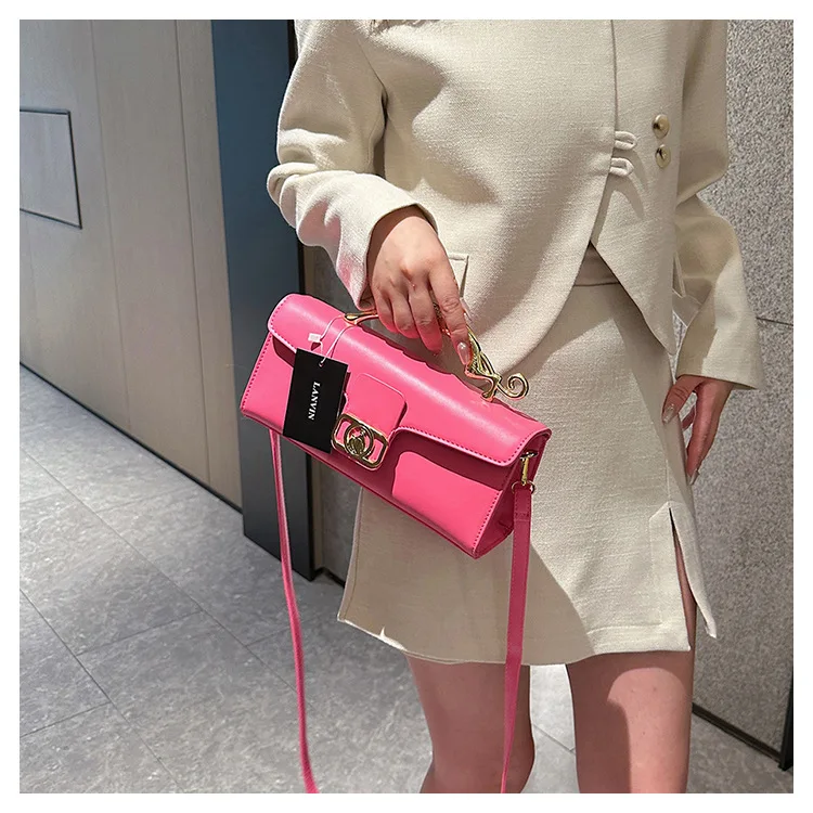 Famous Luxury Brand Replica Bags For Women High Quality Metal Handle Designer Shoulder Bag Elegant Fashion Rectangular Handbag