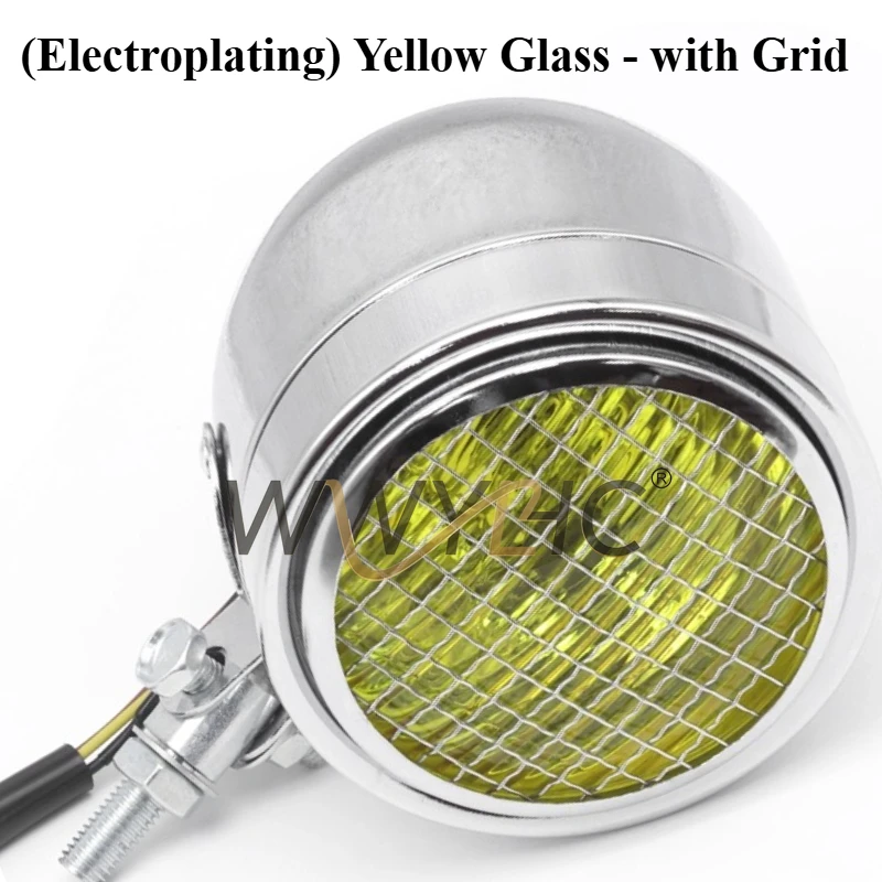 

Подходит для ретро-мотоциклетных фар диаметром 10 см, 4 дюйма. Железный корпус с сетчатыми фарами. Фары CG.