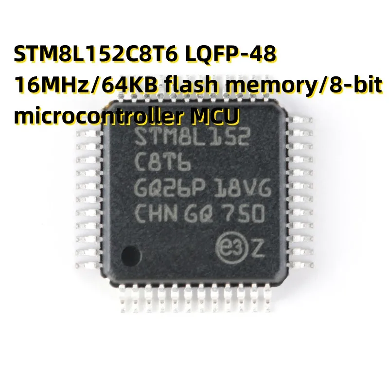 STM8L152C8T6 LQFP-48 16 ميجا هرتز/64 كيلو بايت ذاكرة فلاش/8 بت متحكم MCU